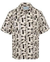 Prada - Striped Cotton And Silk 'Bowling' Shirt - Lyst