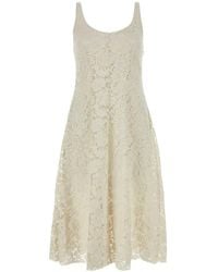 Prada - Ivory Lace Dress - Lyst