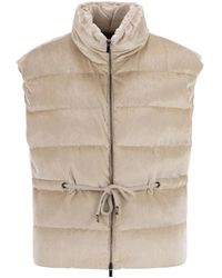 Peserico - Down And Viscose Velvet Waistcoat - Lyst