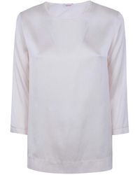 Rossopuro - 3/4 Sleeve Silk Blouse - Lyst
