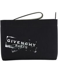 Givenchy - Givenchy Logo-Print Cotton Clutch - Lyst
