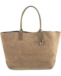 Hogan - Suede Shopping Bag With Embossed Logo - Lyst