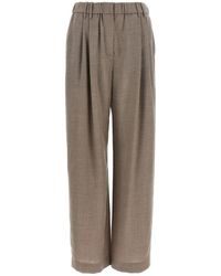 Brunello Cucinelli - Light Pants With Pleats - Lyst
