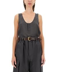 Saint Laurent - Tank Top "Henley" - Lyst
