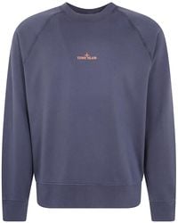 Stone Island - Cotton Crew Neck Sweatshirt With Oversized Compass Back Print - Lyst