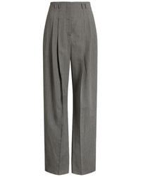 Alberta Ferretti - Wool Blend Tailoring Trousers - Lyst