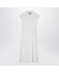 Valentino - Midi Dress With Sangallo Embroidery - Lyst