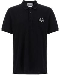 Moschino - Cotton Polo With Embroidered Logo - Lyst