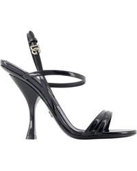 Dolce & Gabbana - Dolce & Gabbana Polished Calf Leather Sandals - Lyst