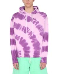 MSGM - Printed Sweatshirt With Micro Logo - Lyst