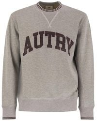 Autry - Logo Detail Cotton Sweatshirt - Lyst