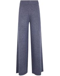 Seventy - Wool Blend Wide Leg Trousers - Lyst