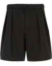 Saint Laurent - Black Poplin Bermuda Shorts - Lyst