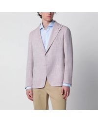 Tagliatore - Single-Breasted Herringbone Jacket Lilac - Lyst
