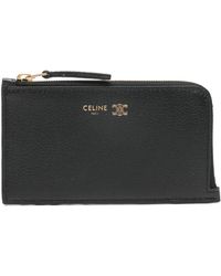 Celine - Logo Zipped Card Holder - Lyst