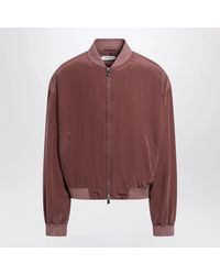 Versace - Aubergine Silk Bomber Jacket - Lyst