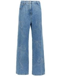 Mach & Mach - Mach & Mach 'Crystal Ribbon Hot Fix' Jeans - Lyst