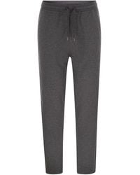Brunello Cucinelli - Techno Cotton Fleece Trousers - Lyst