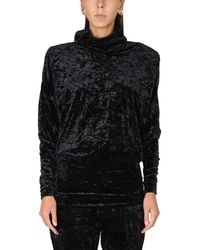 Saint Laurent - Velvet Turtleneck Top - Lyst