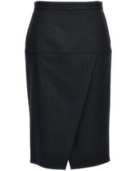 Fendi - Pinstriped Wool Skirt - Lyst