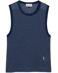 Ami Paris - Classic Fit Striped Tank Top With "Ami De Coeu - Lyst