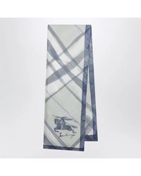 Burberry - Large Watercolour Check Silk Scarf - Lyst