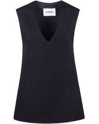 Jil Sander - "V Neck Sleeveless" Top - Lyst
