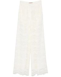 Twinset - Mother Of Pearl Cotton Trousers - Lyst