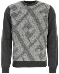 Fendi - Embroidered Wool Blend Sweater - Lyst