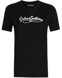 Dolce & Gabbana - Dolce & Gabbana Jersey T-Shirt With Embroidery - Lyst
