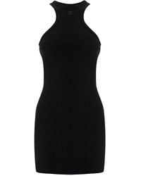 Courreges - Cotton Mini Dress With High Neck And Sleeveless Design - Lyst