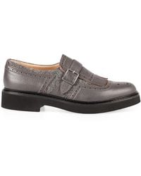 Doucal's - Leather Shoes With Buckle And Fringes - Lyst
