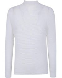 HOMME PLISSÉ - Homme Plisse "Wooly Pleats Bk Wt 66" Shirt - Lyst