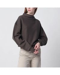 6397 - Mud-Coloured Draped Sweatshirt - Lyst