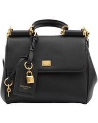 Dolce & Gabbana - Dolce & Gabbana Medium Sicily Leather Handbag With Structured Design - Lyst