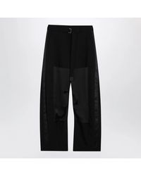 Sacai - Wideleg Wool Trousers With Panels And Belt - Lyst