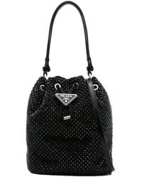 Prada - Satin Crystal Embellished Bag - Lyst