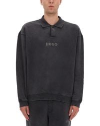 HUGO - Polo Sweatshirt Delwy - Lyst