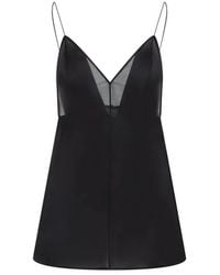 KHAITE - Deep V-Neck Silk Top With Spaghetti Straps - Lyst