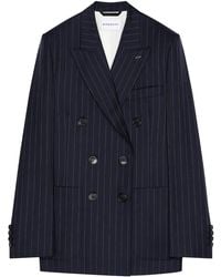 Givenchy - Doublebreasted Pinstripe Wool Jacket, Dark - Lyst