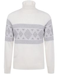 Barba Napoli - Turtle Neck Central Embroider Sweater - Lyst