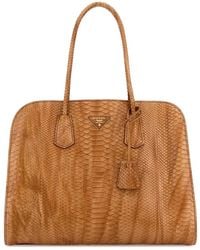 Prada - Orange Leather Shopping Bag - Lyst