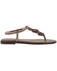 Fabiana Filippi - Leather Thong Sandals With Braided Detail - Lyst