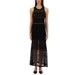 Moschino - Mesh Dress With Logo - Lyst