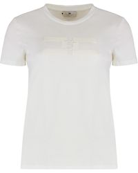 Elisabetta Franchi - Cotton Crew-Neck T-Shirt - Lyst