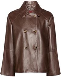 Elena Miro - Double-Breasted Leather Jacket - Lyst