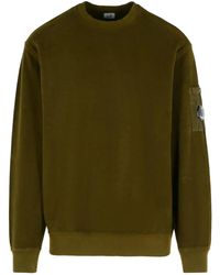 C.P. Company - Crew Neck Sweatshirt With Patch Pocket - Lyst