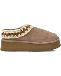 Mou - Platform Clog Suede Slippers - Lyst