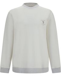 Brunello Cucinelli - Cotton Sweatshirt With Embroidery - Lyst