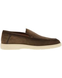 Santoni - Suede Moccasin - Lyst
